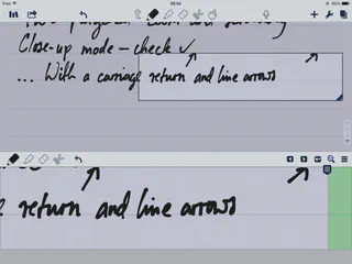 Notability close-up writing mode