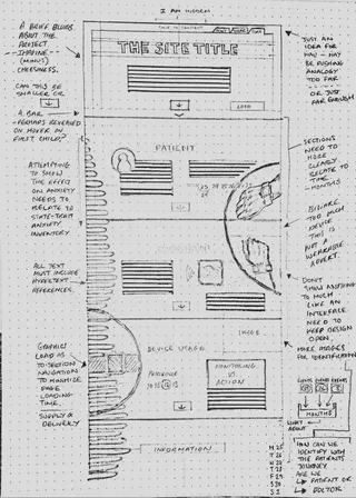 Initial wireframe sketch