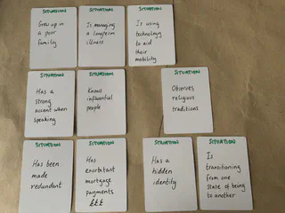 New Situation cards described in the text above