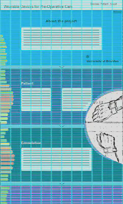 Screenshot showing wireframe 1 with grid overlay