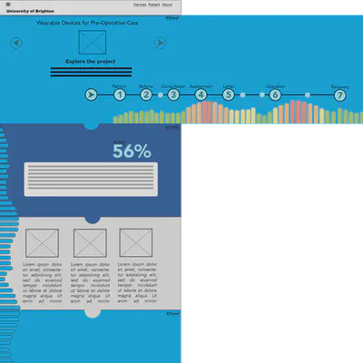 Image of wireframe 2 with two versions of the anxiety levels displayed